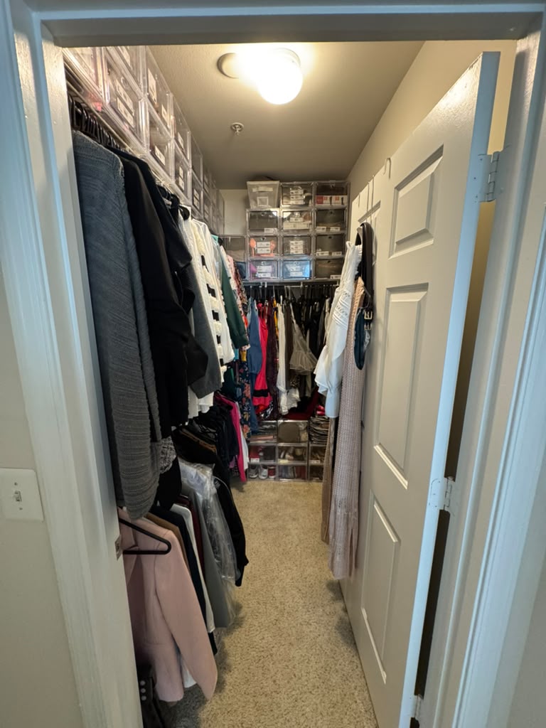 Closet after organizing