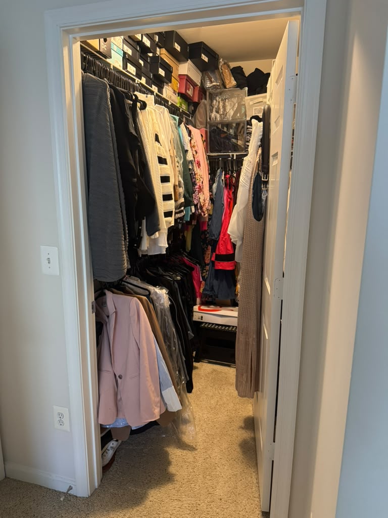Closet before organizing