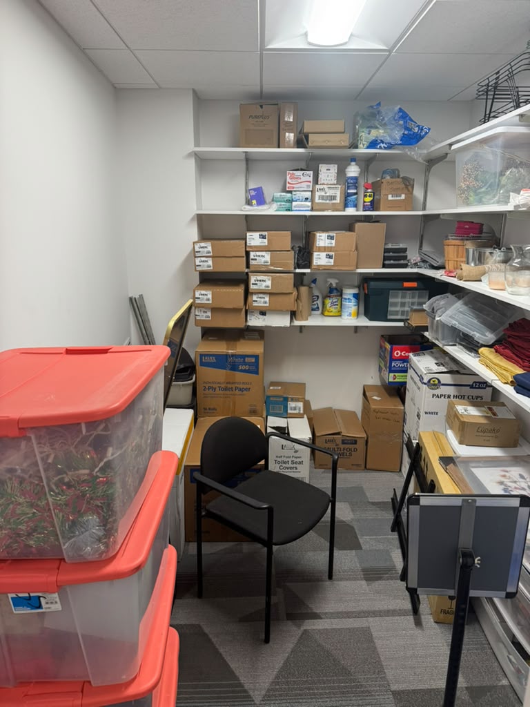 Small storage room before organizing